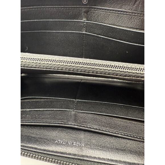 Chanel  Goatskin Camellia Embossed Zip Around Organizer Wallet Black*Beautiful - Picture 11 of 16